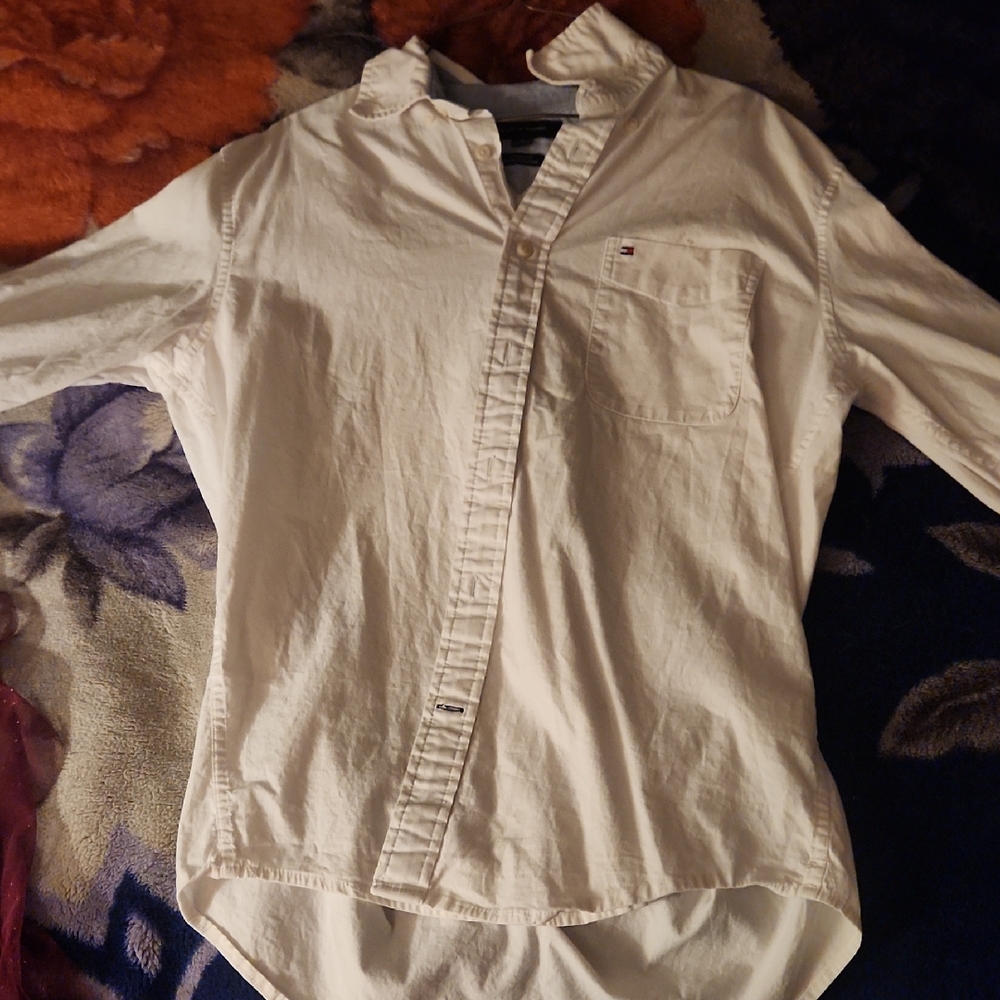 Tommy Hilfiger White Casual Button Down Shirt
